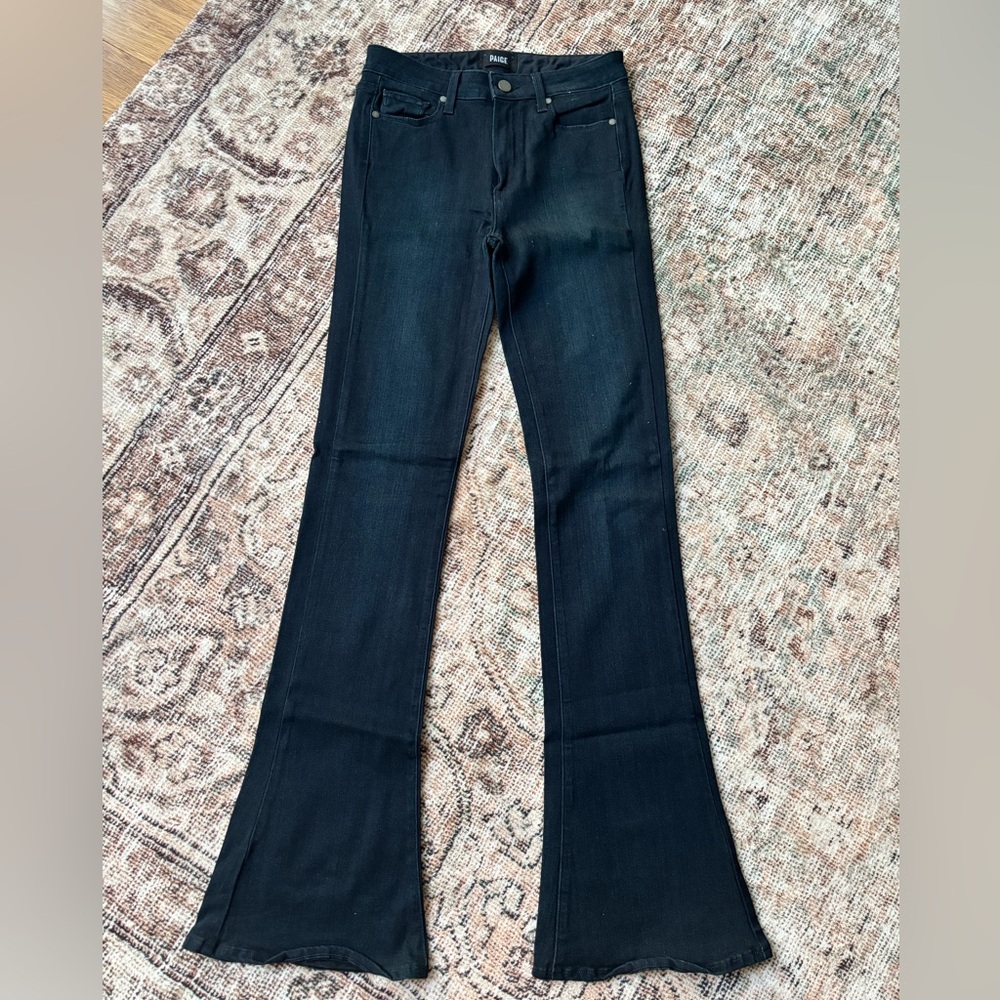PAIGE High Rise Lou Lou Indigo Blue Flare Jeans